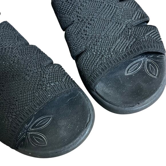 Skechers Black Pier Lite Wedge Knit Sandals Size 8 - Picture 5 of 12